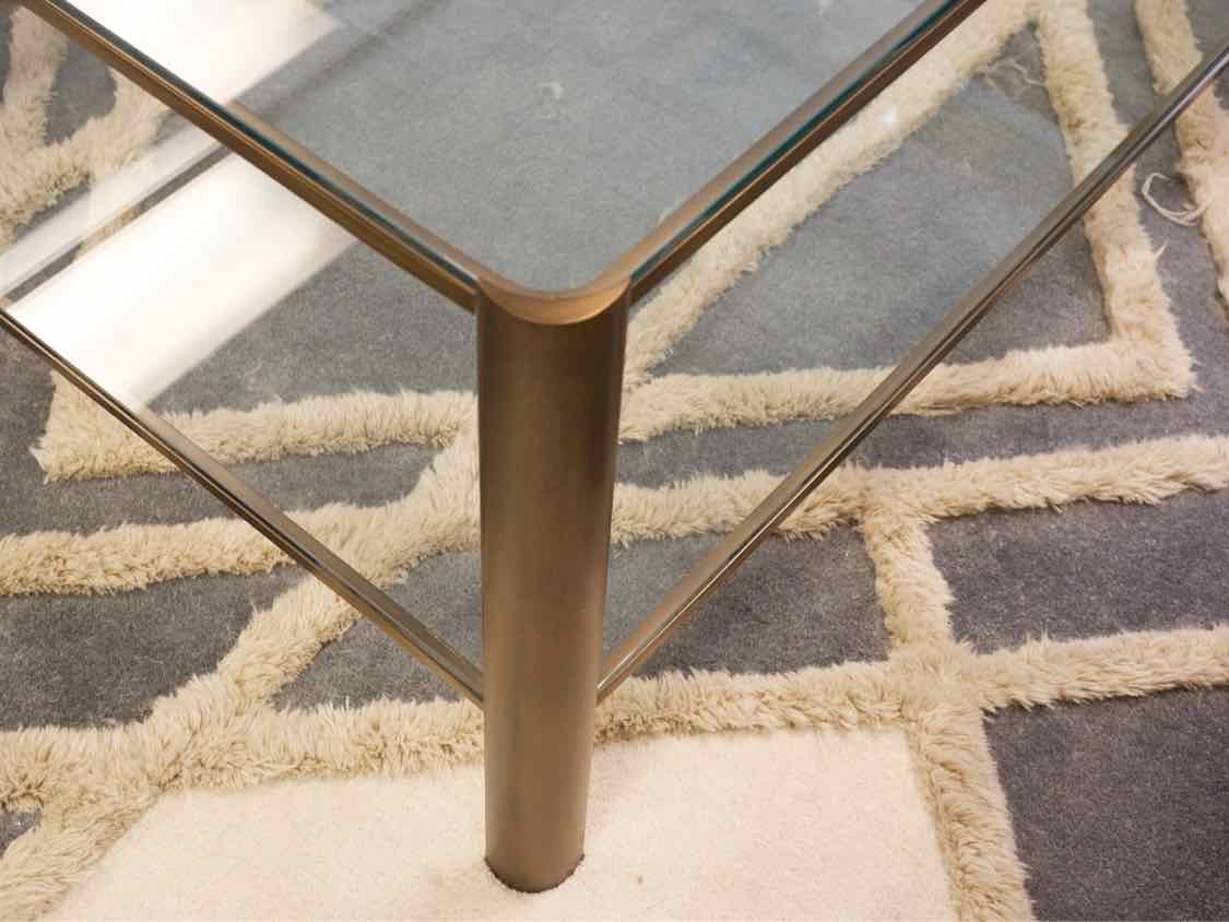 Brass Base Glass Top Cocktail Table