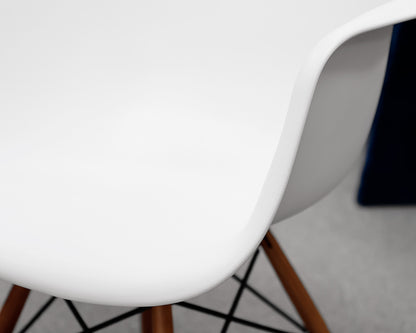 Set of 8 Eames Plastic Molded Dining Room Chairs