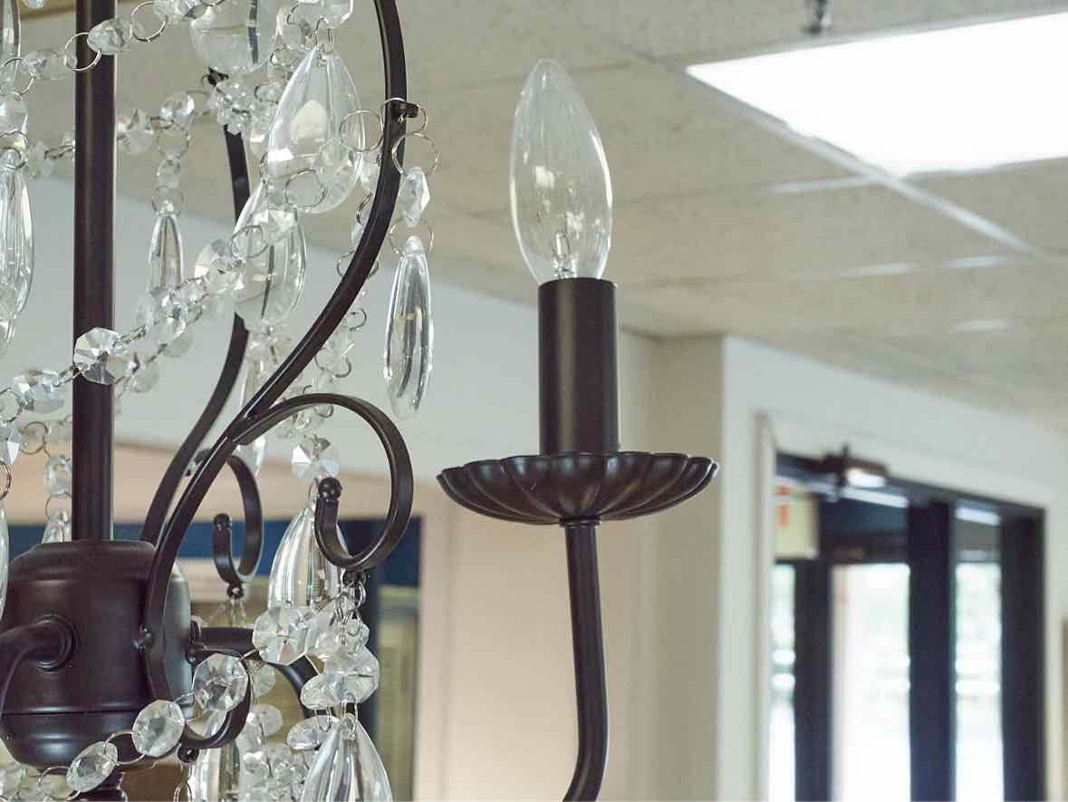 Iron & Crystal Candelabra Chandelier