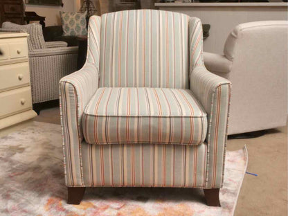 Stanley  Upholstered Chair In 'Ford Aqua Stripes'