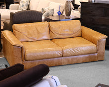 Crate & Barrel Montura Honey Leather 2 Cushion Sofa
