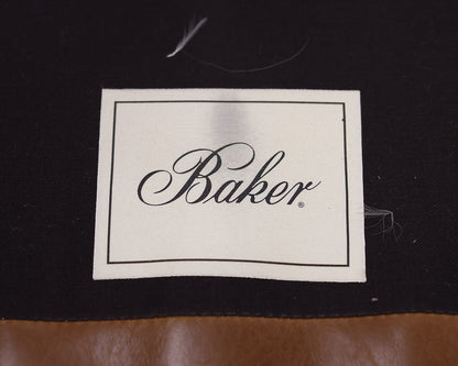 Baker Caramel Leather Tufted Chair w/ Ottoman