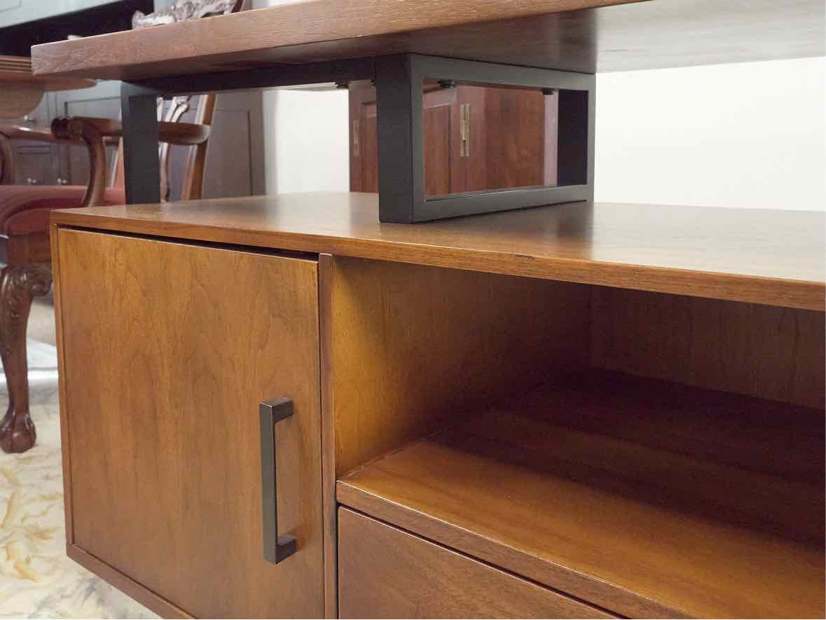 Cherry & Metal Industrial Style Media Console
