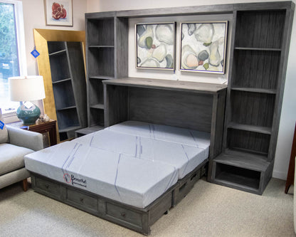Bourne International Queen Murphy Bed W/ Bookcases