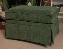 Norwalk Emerald Green Upholstered Chair with Skirt & Matching Ottoman