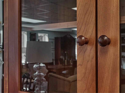 Lyndon Furniture Classic Country Buffet with Glass Door Hutch in Solid Cherry