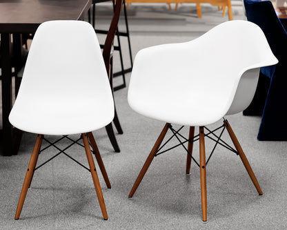 Set of 8 Eames Plastic Molded Dining Room Chairs
