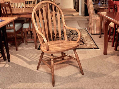 Set of 6 Oak  Bow Back Dining Chairs