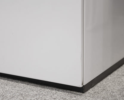 Three Drawer White Lacquer Nightstands