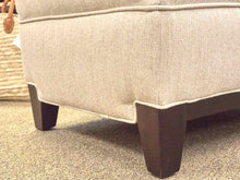 Upholstered Ottoman in Sand W/ Espresso Base