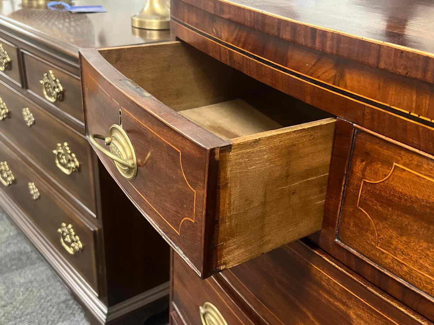 6 Drawer Inlaid Mahogany Chest