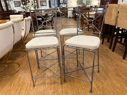 Set of 4 Iron Counter Stools