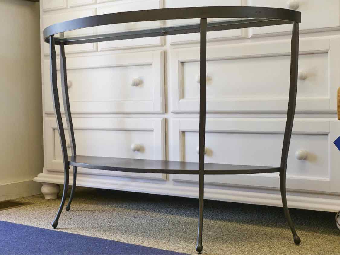 Wrought Iron Demilune Consoles