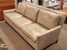 Boston Interiors Leather Sofa in Light Gray