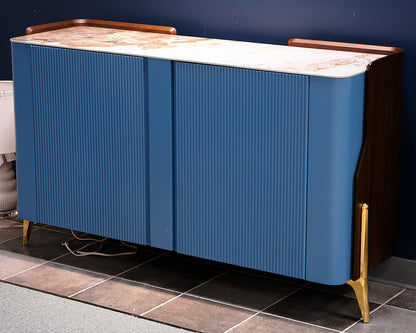 MCM Reeded Cabinet With Stone Top