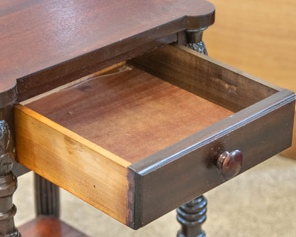 Single Drawer Nightstand in Dark Finish Mahogany