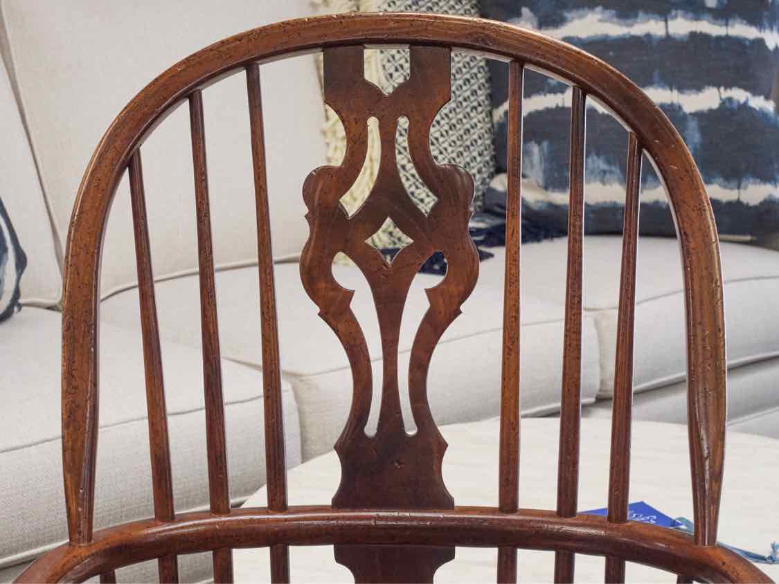 Antique Colonial Solid Oak Arm Chair
