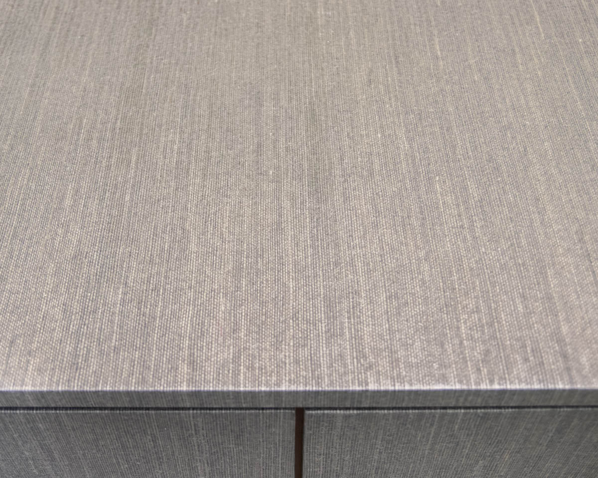 Four Door Linen Wrapped Server in Grey/Green