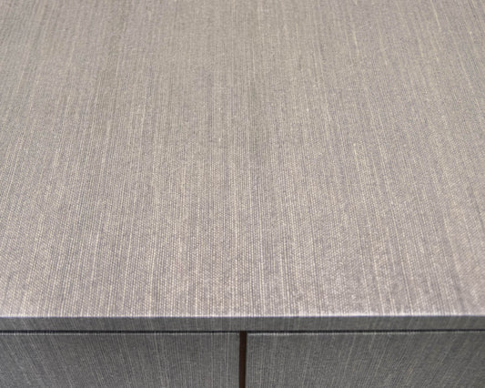 Four Door Linen Wrapped Server in Grey/Green