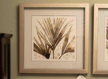 "Natural Elements I' Palm Frond Print Double Matted In Silver Frame