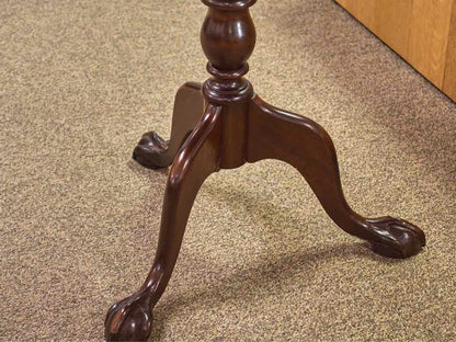 Inlaid Mahogany Tilt-Top Pedestal Accent Table