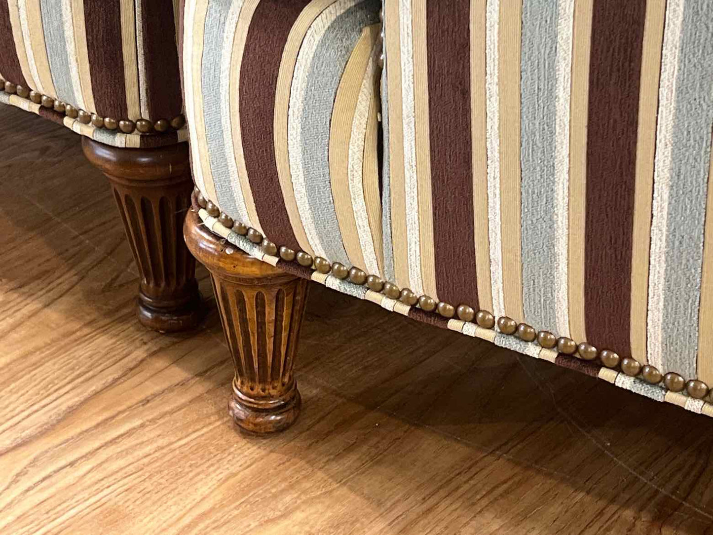 Stickley Striped Chair w/ Ottoman