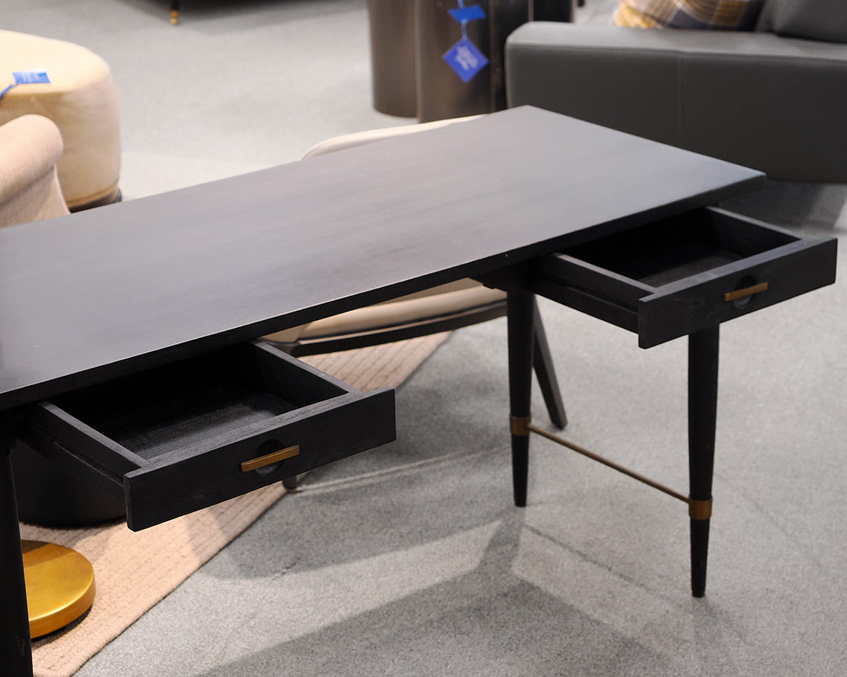 Crate & Barrel Black Two-Drawer Desk