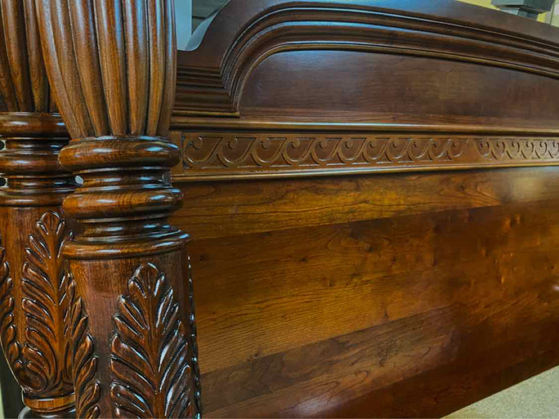 Pennsylvania House Cherry 4 Post Carved Queen Bed