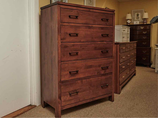 Archbold Furniture Birch 5 Drawer Chest in Cherry Finish