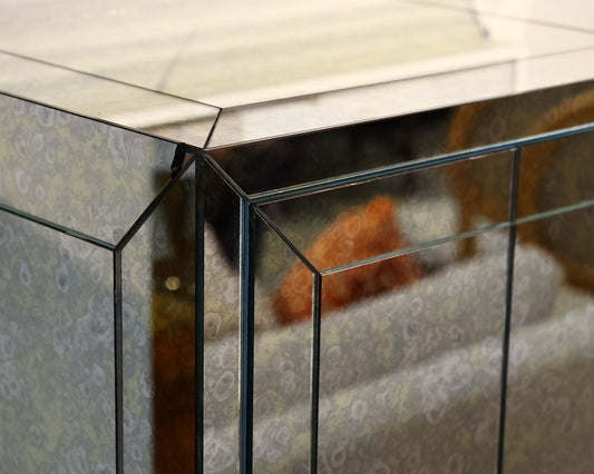 Jonathan Alder Smoked Paned Glass Bar Cabinet
