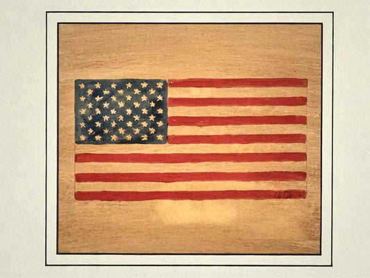 'American Flags VIII' Art Print In Matt Black & Silvedr Accent Frame