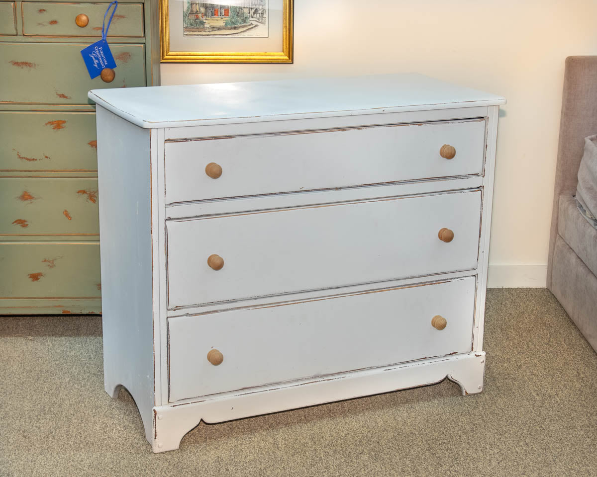 Three Drawer Rock Maple Dresser in White