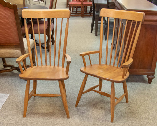 Pair of Thomasville Dining Arm Chairs in Maple