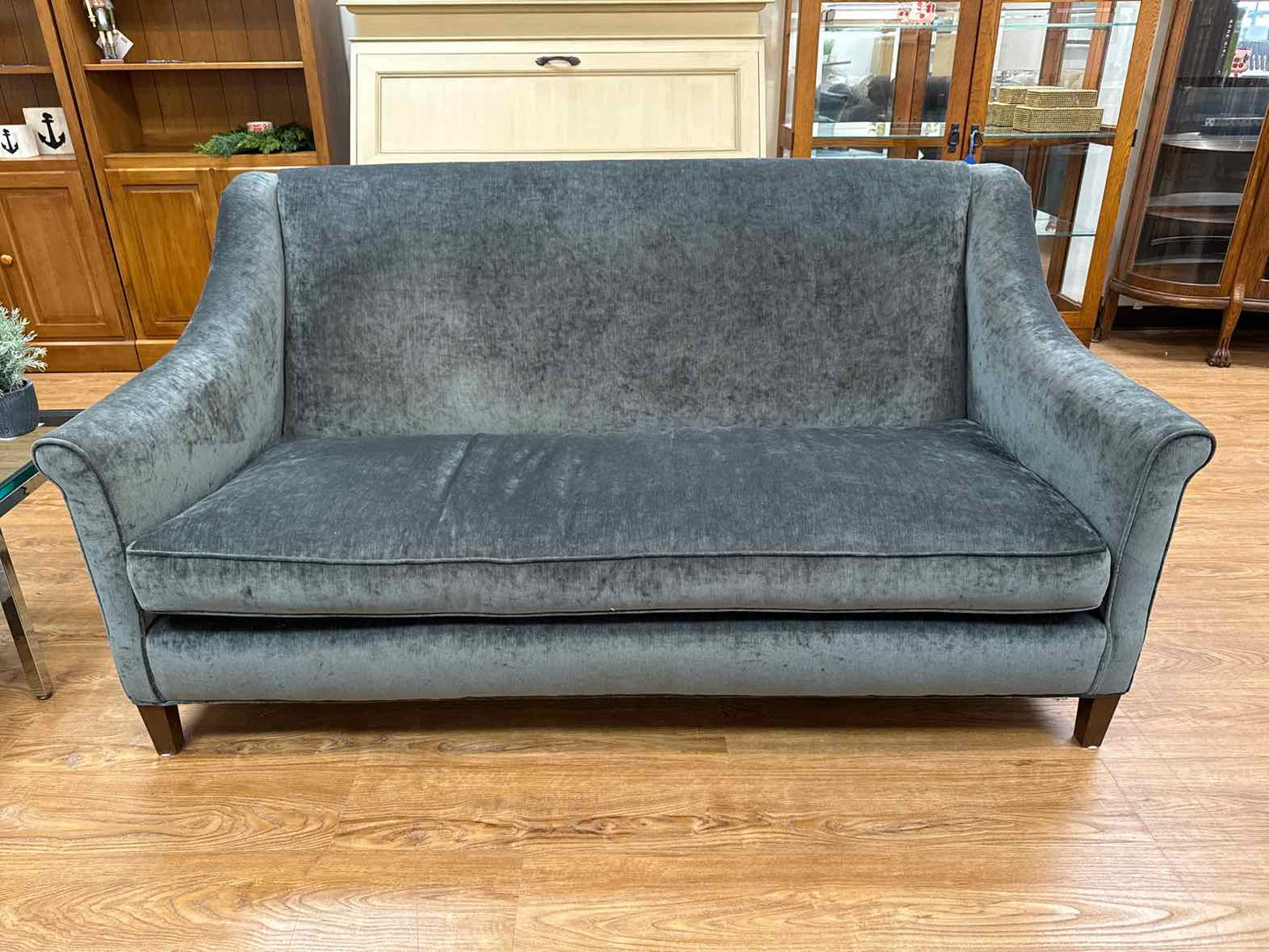 Gray Velvet Loveseat