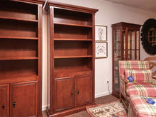 Cherry 5 Shelf 2 Door Bookcase