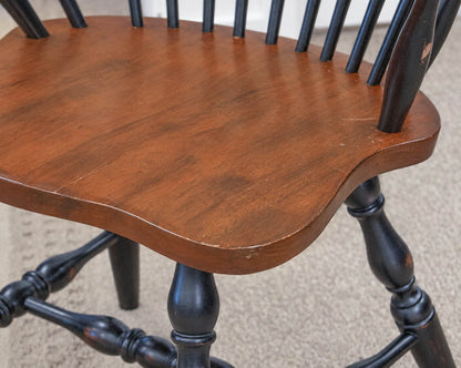 Cherry Finish Oval Table with Butterfly Leaf  & 6 Windsor Chair Set