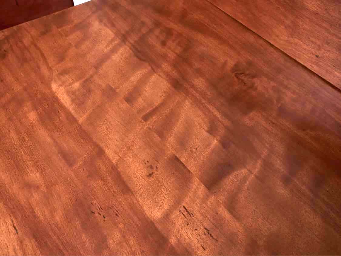 Antique Tiger Maple 3 Drawer Chest With Brass Handles & Mirror