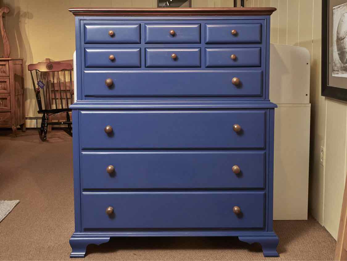 Treasure House Link Taylor Cherry Top  Finish 'Encore Blue' 7 Over 3  Chest