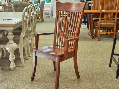 Fusion Designs Solid Cherry Dining Table & Set of 12 Slatback Chairs