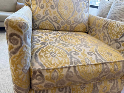 Yellow & Grey Swivel Rocker Arm Chair