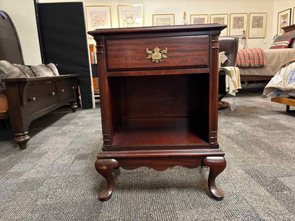 Solid Mahogany Nightstand with Queen Anne Legs