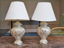 Pair Of  Opaque Glass Urn Shape Table Lamps
