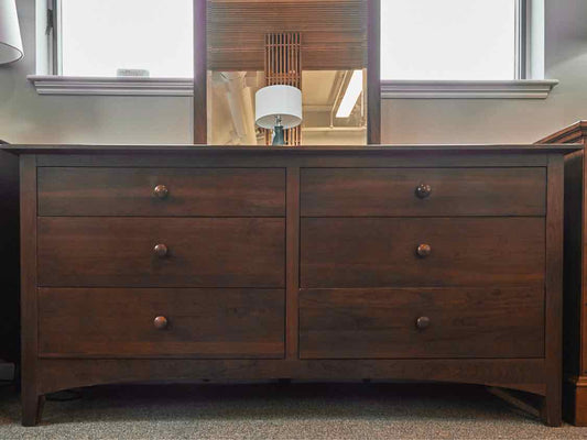 Ethan Allen Cherry Six Drawer Dresser & Mirror