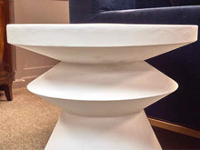 White Contemporary Geometric Side Table