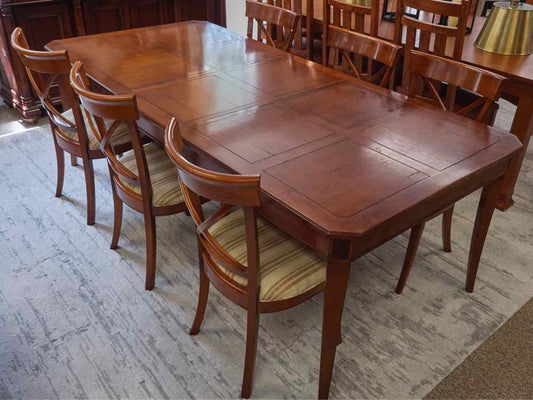 Roche Bobois Cherry Dining Table & Set of Six Chairs