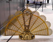 Brass Peacock Fireplace Cover