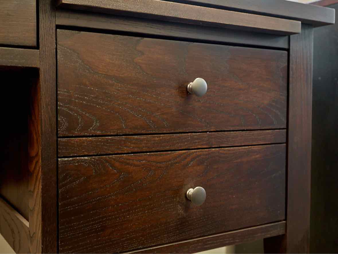 Gat Creek "Atticus" Ash Desk in Classic Stout Finish with 5 Drawers