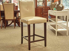 Set of Three Beige Faux Leather Counter Stools
