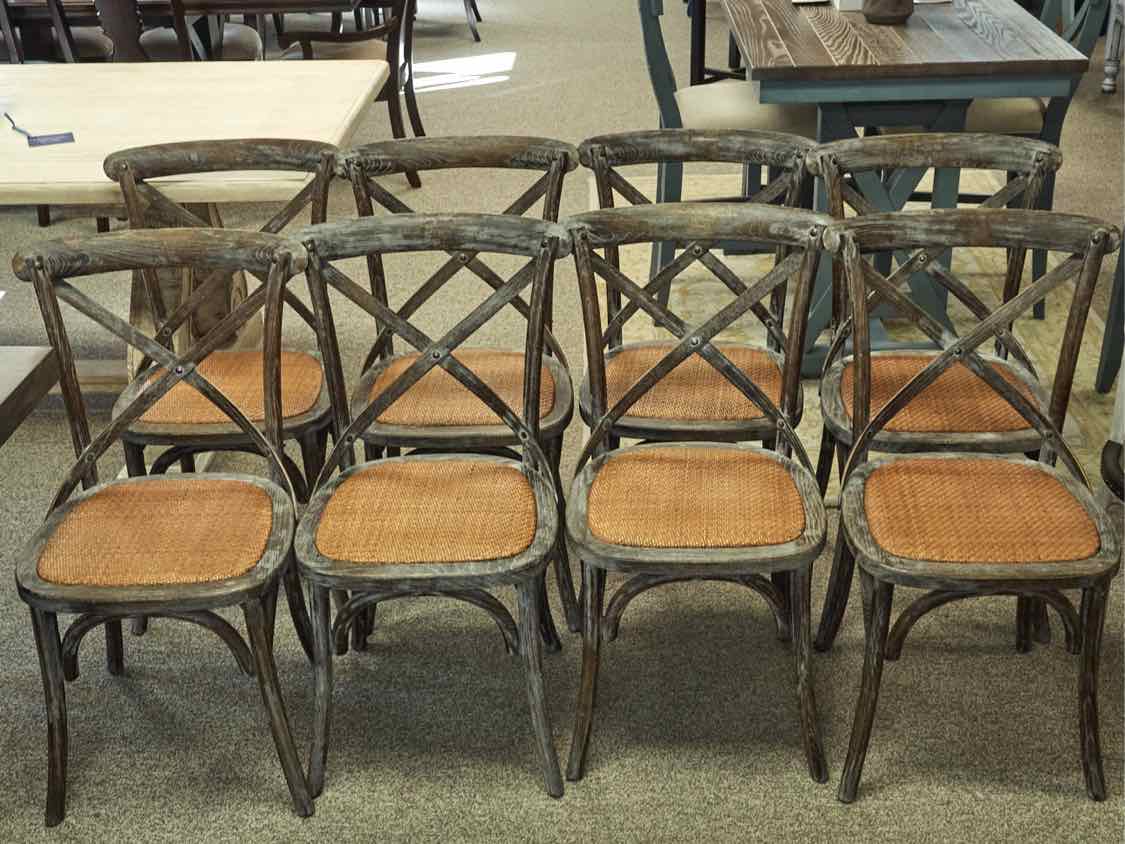 Set of 8 One King's Lane Alonzo Bistro Dining Chairs in Dark Grey Finish