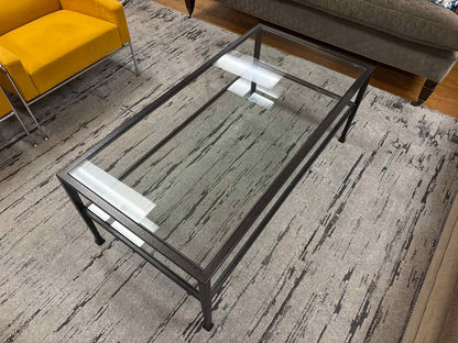 Pottery Barn 'Tanner' Glass Top Cocktail Table